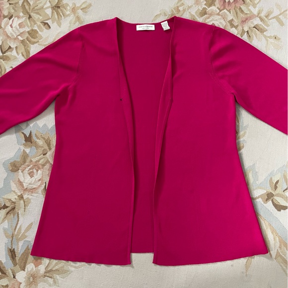 XL magenta pink cardigan by Valerie Stevens - Picture 3 of 8